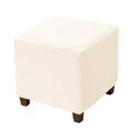 1pc Jacquard Elastic T-Shaped Square Ottoman Cover | Nylon Polyester Corduroy, Machine Washable, Elastic-Band Closure