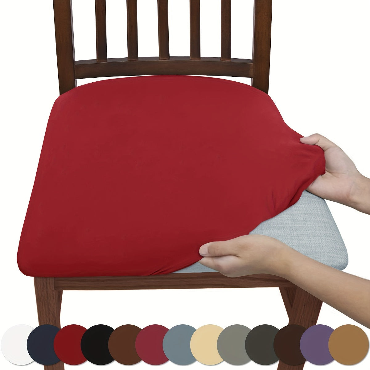 4pcs/6pcs Solid Color Flocked High Elastic Chair Cover, Simple and Elegant, Multiple Colors to Choose From, Soft and Comfortable, Suitable for Restaurant Chair Protection Cover 150gsm