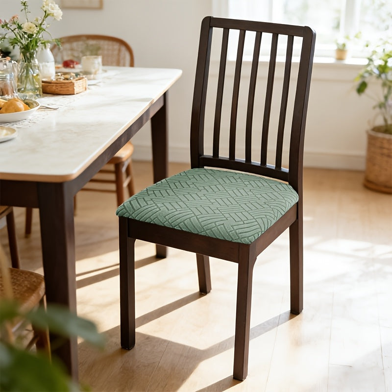 4pcs/6pcs Home And Hotel Elastic Windmill Jacquard Binding Chair Cover Bands Dining Chair Cushion Covers