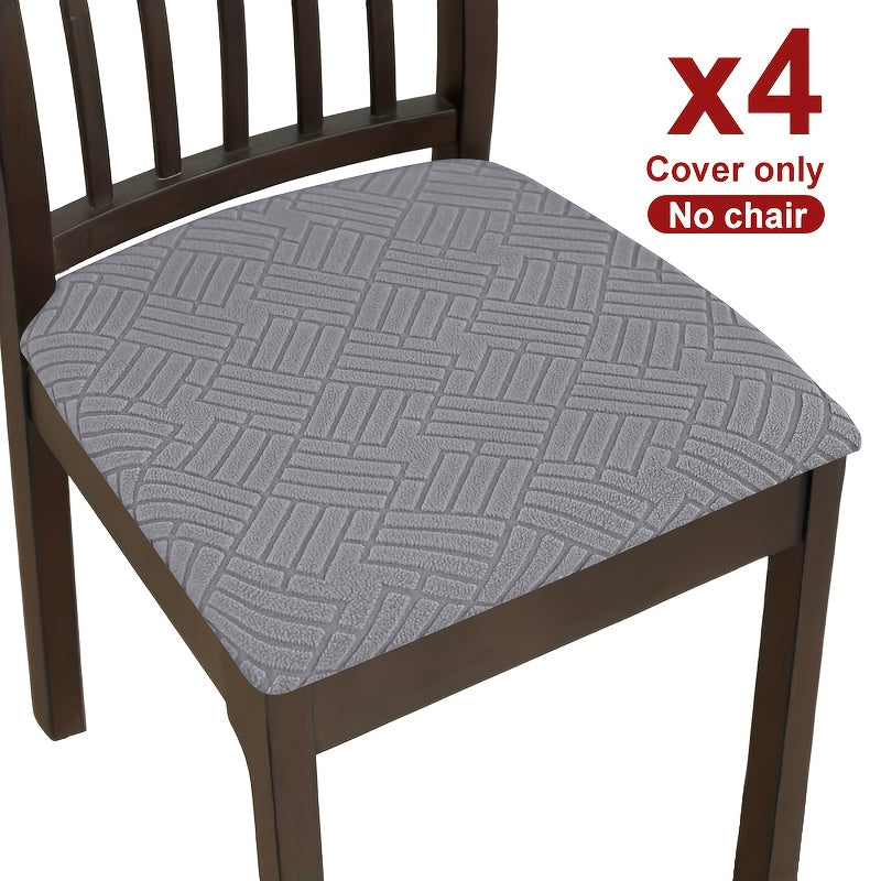4pcs/6pcs Home And Hotel Elastic Windmill Jacquard Binding Chair Cover Bands Dining Chair Cushion Covers