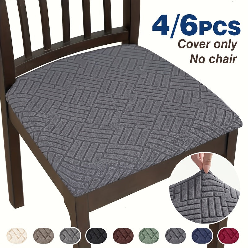 4pcs/6pcs Home And Hotel Elastic Windmill Jacquard Binding Chair Cover Bands Dining Chair Cushion Covers