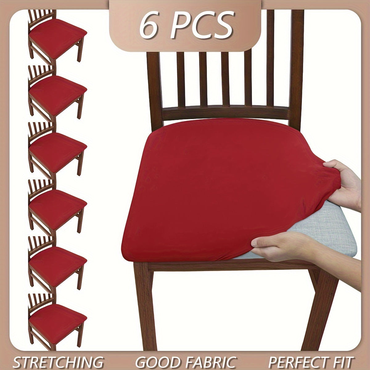 4pcs/6pcs Solid Color Flocked High Elastic Chair Cover, Simple and Elegant, Multiple Colors to Choose From, Soft and Comfortable, Suitable for Restaurant Chair Protection Cover 150gsm