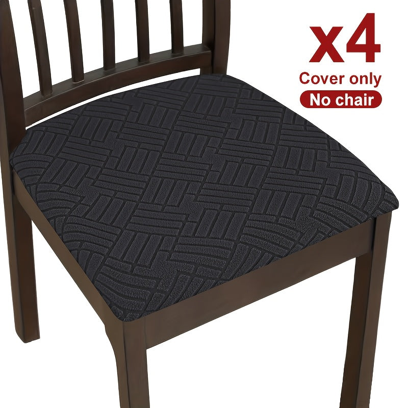 4pcs/6pcs Home And Hotel Elastic Windmill Jacquard Binding Chair Cover Bands Dining Chair Cushion Covers
