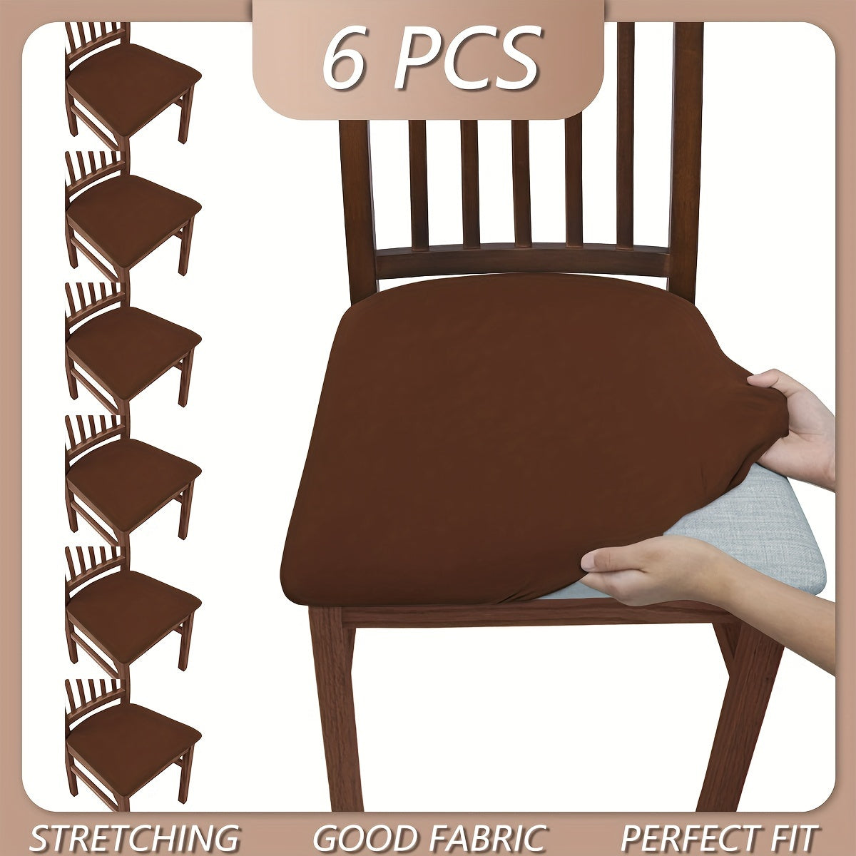 4pcs/6pcs Solid Color Flocked High Elastic Chair Cover, Simple and Elegant, Multiple Colors to Choose From, Soft and Comfortable, Suitable for Restaurant Chair Protection Cover 150gsm