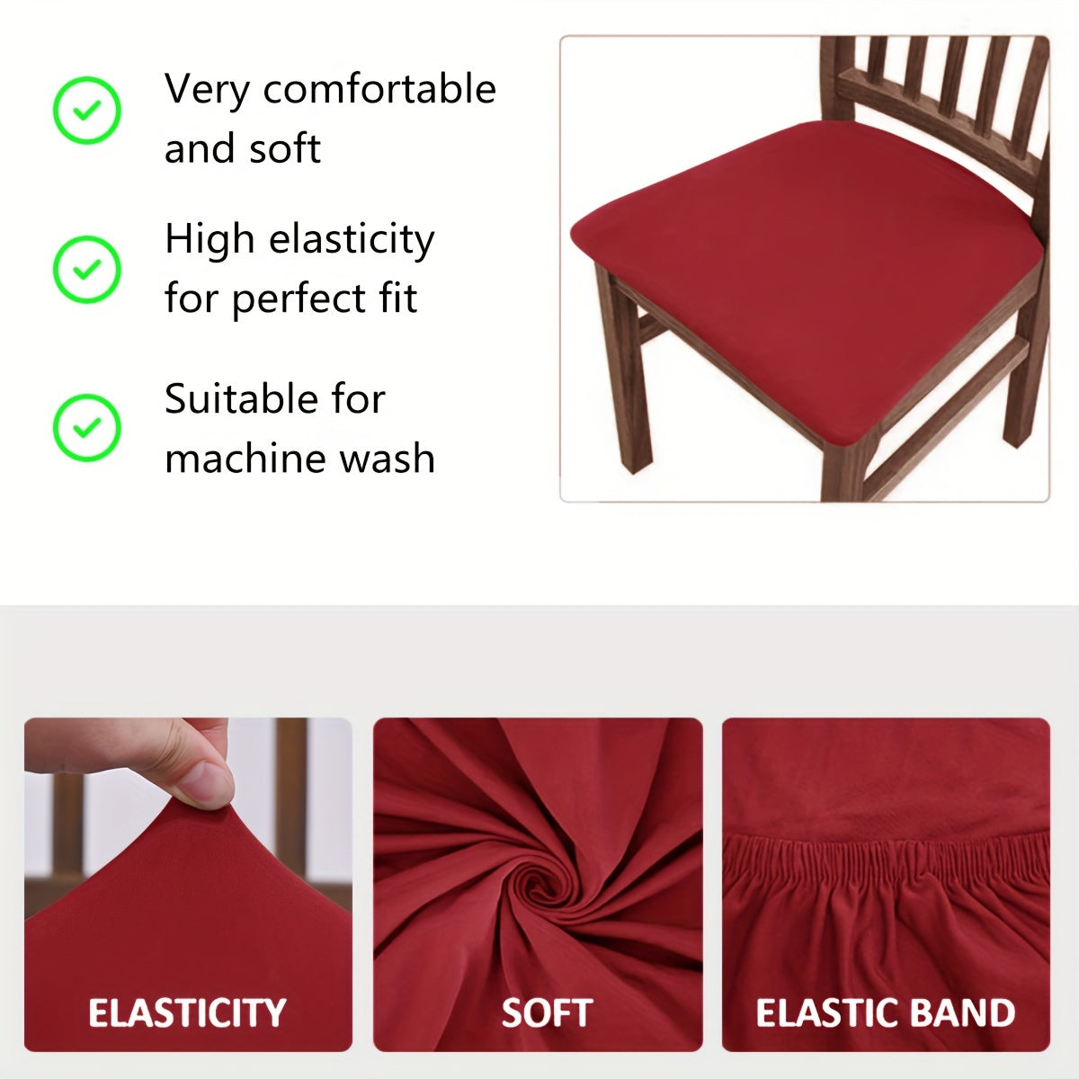 4pcs/6pcs Solid Color Flocked High Elastic Chair Cover, Simple and Elegant, Multiple Colors to Choose From, Soft and Comfortable, Suitable for Restaurant Chair Protection Cover 150gsm