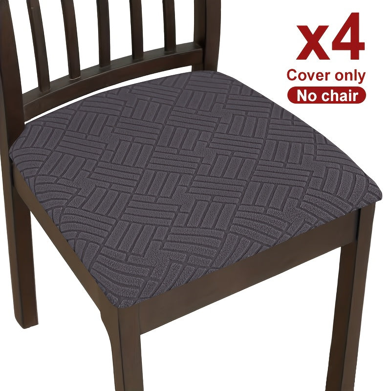 4pcs/6pcs Home And Hotel Elastic Windmill Jacquard Binding Chair Cover Bands Dining Chair Cushion Covers